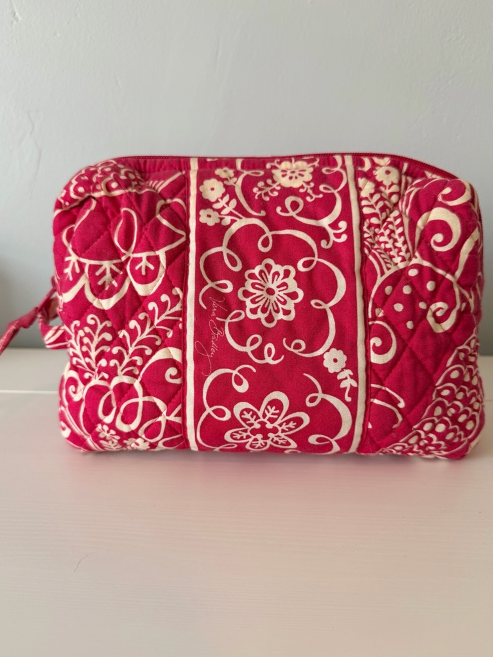 Vera Bradley Twirly Birds Pink Large Cosmetic Pouch